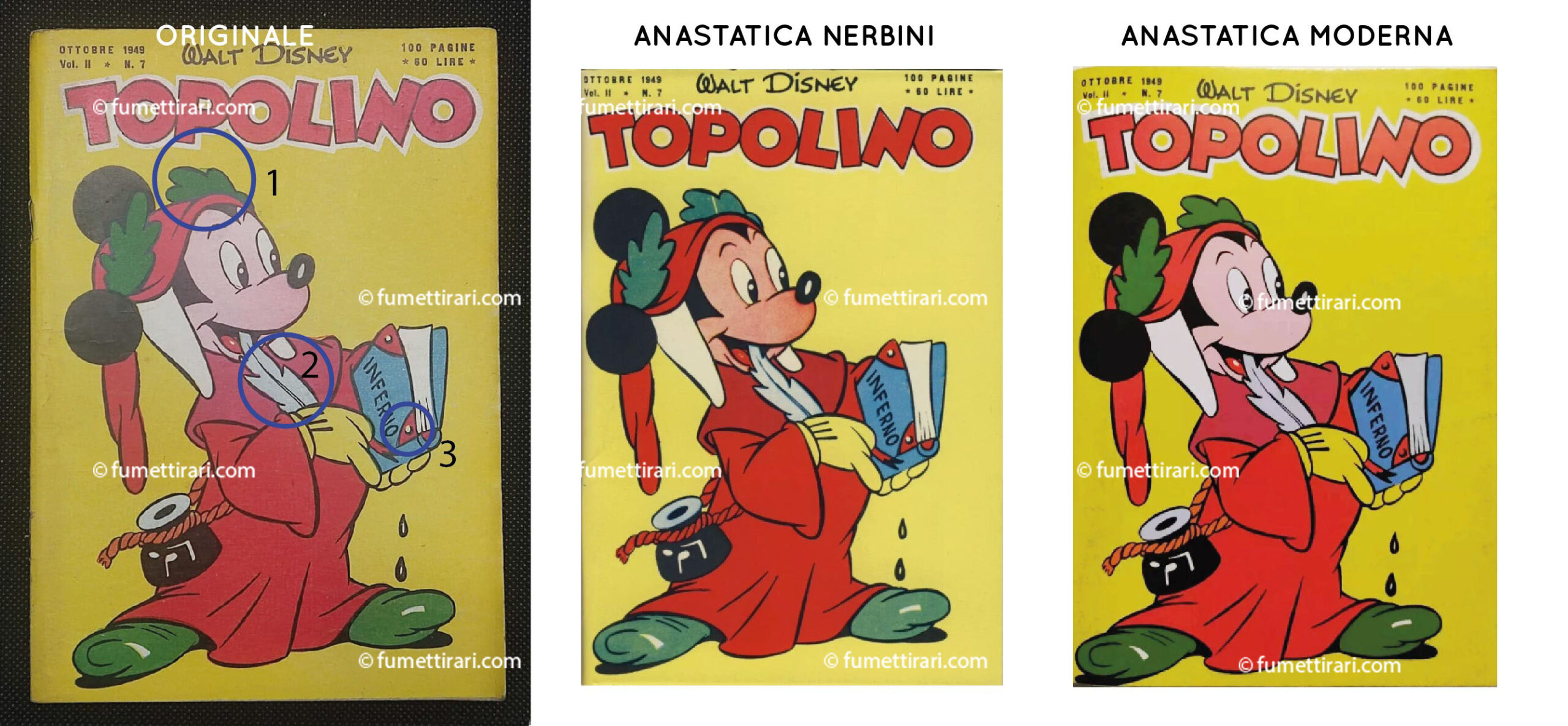 topolino numero 7 differenze fra originale e ristampa