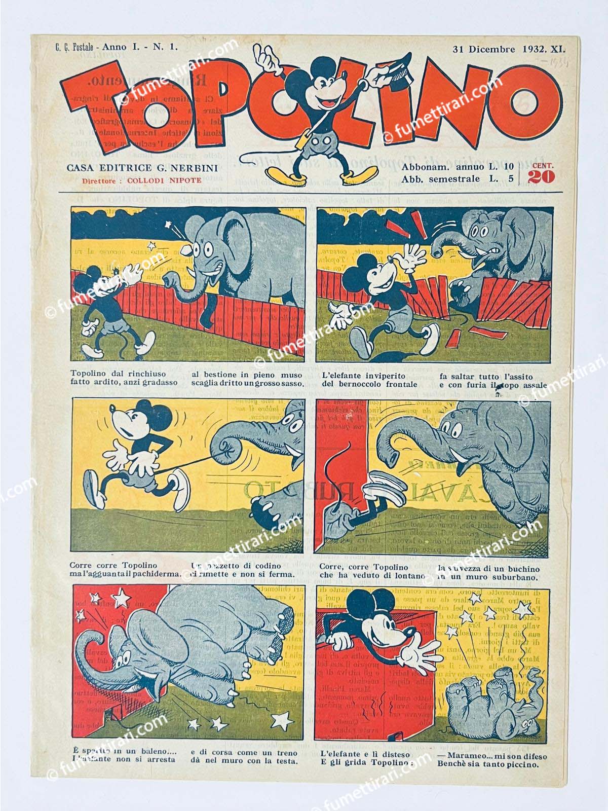 topolino giornale numero 1 1932