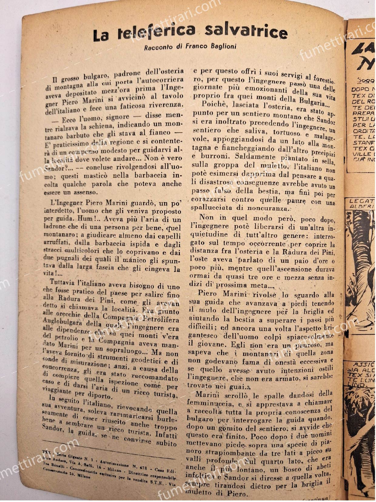 Tex la tragica notte, seconda di copertina